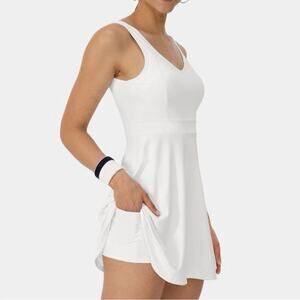 J Crew White Sports Dress With Shorts Side Slit Pickleball Tennis Size Small NWT